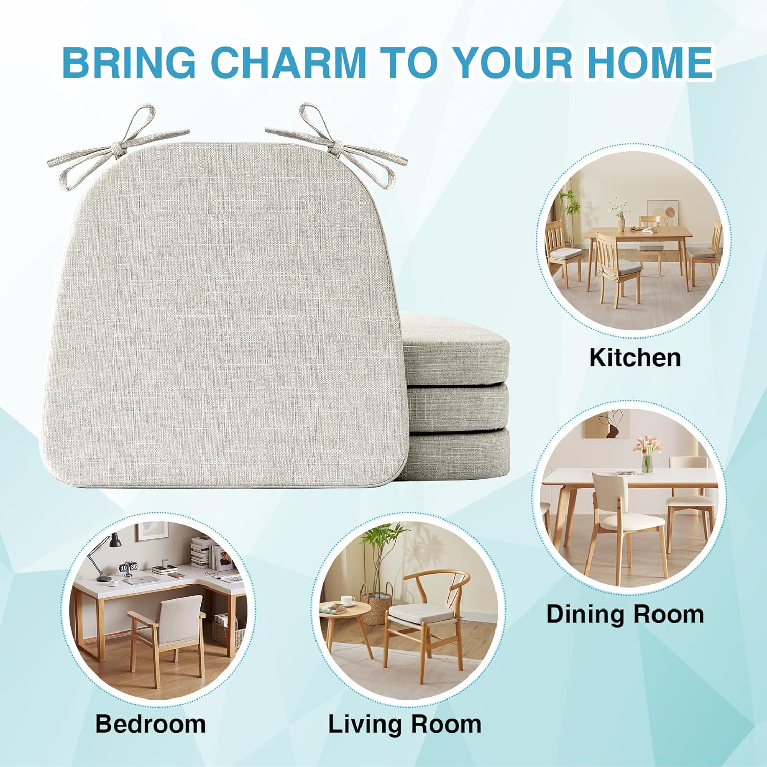 Thumbnail 6 de IASEAHK Chair Cushions 17" Beige