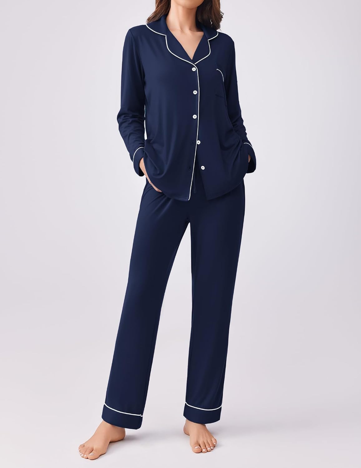 Detalle de Ekouaer Women's Pajama Set Rayon