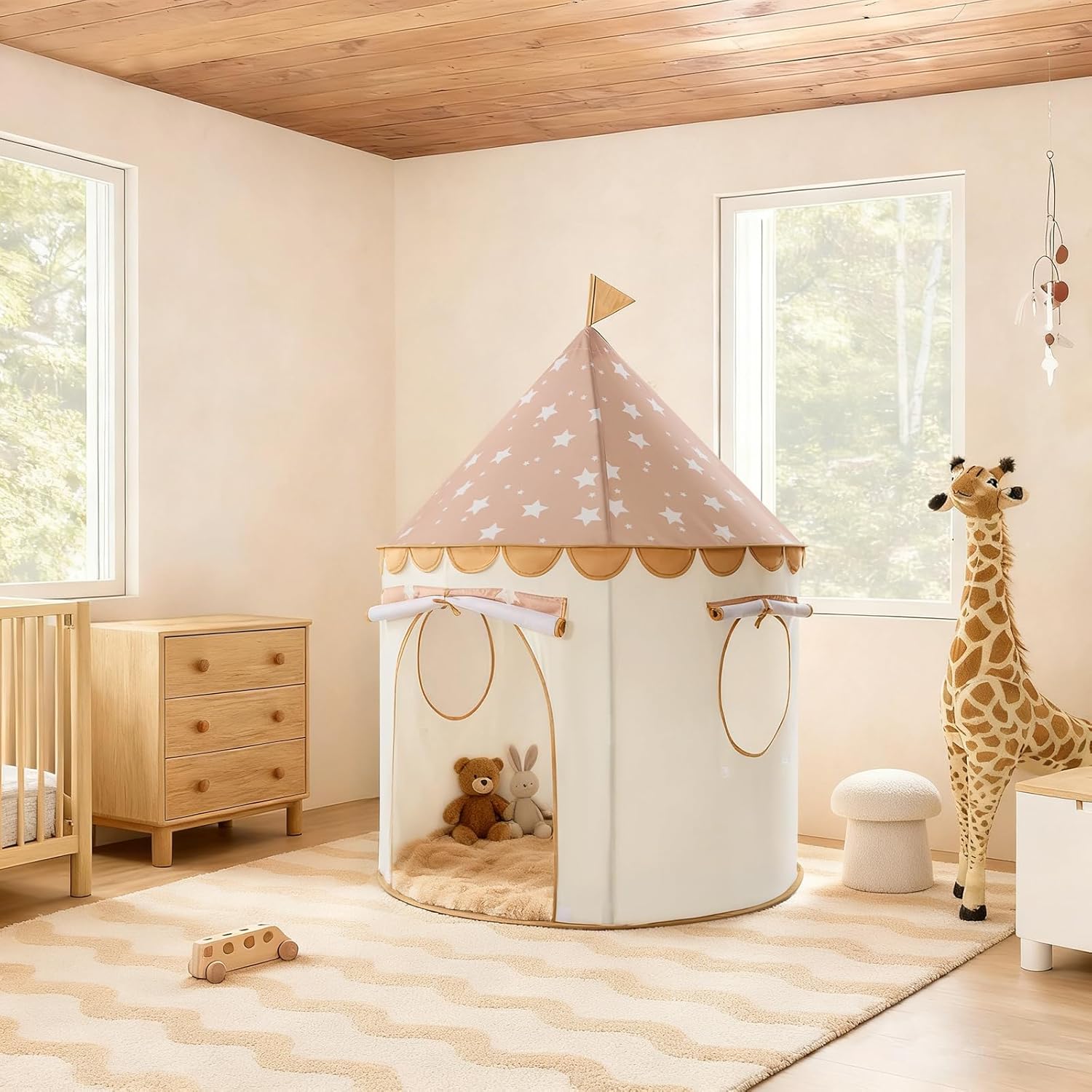 Thumbnail 3 de Tiny Land Kids Play Tent — Khaki Castle Tent for Indoor Play