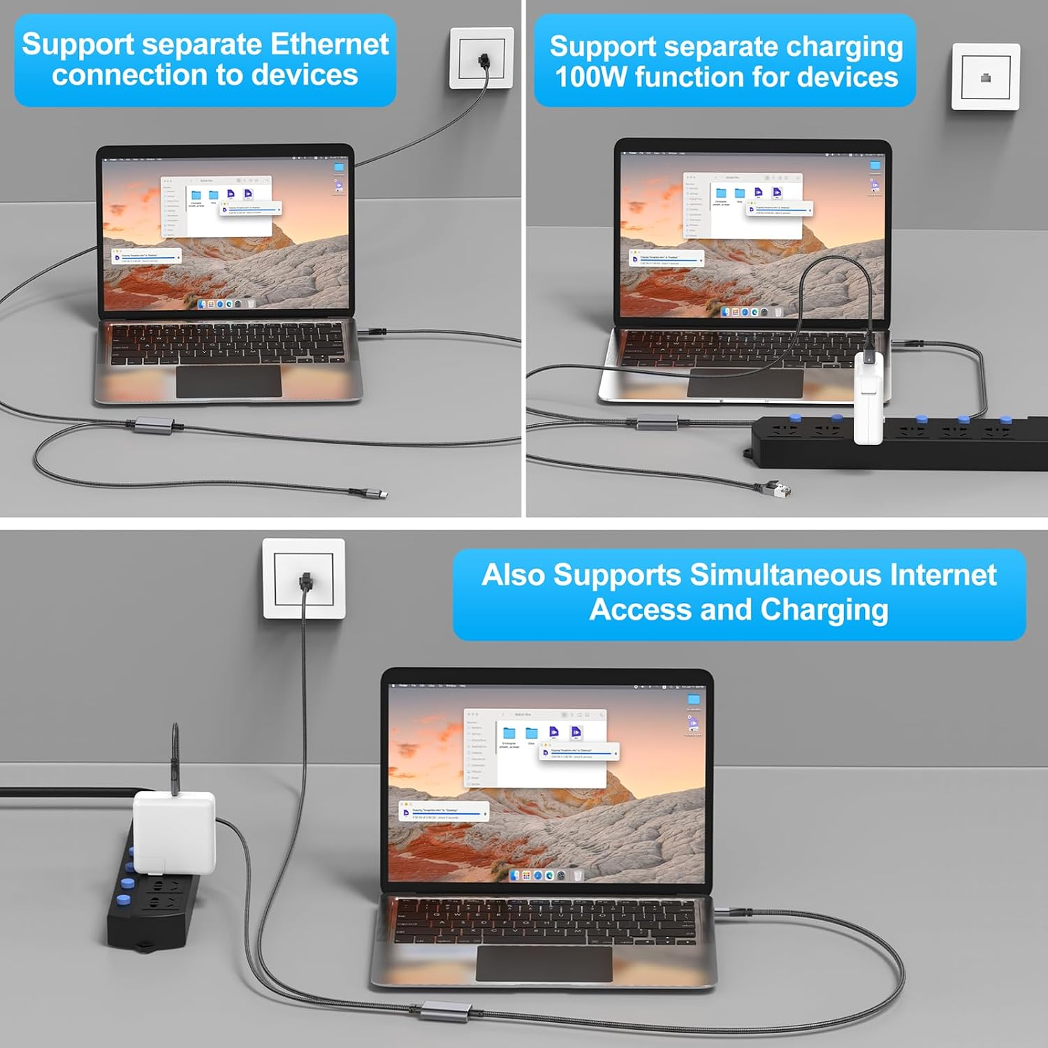 Detalle 2 de Dutevolns USB C to Ethernet Cable 2M