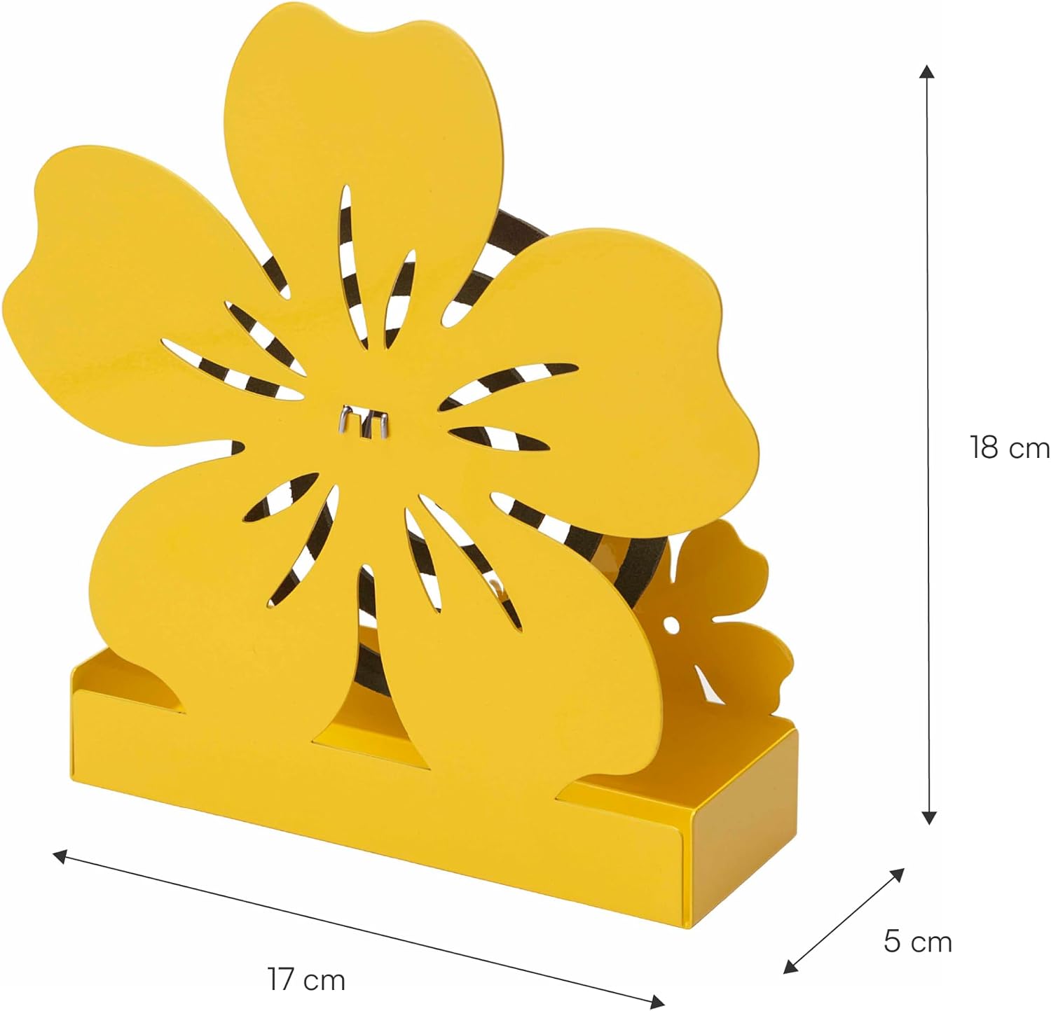 Detalle de Baroni Home Set di 3 Porta Zampirone in Metallo – Fiore Giallo 17x5x18 cm