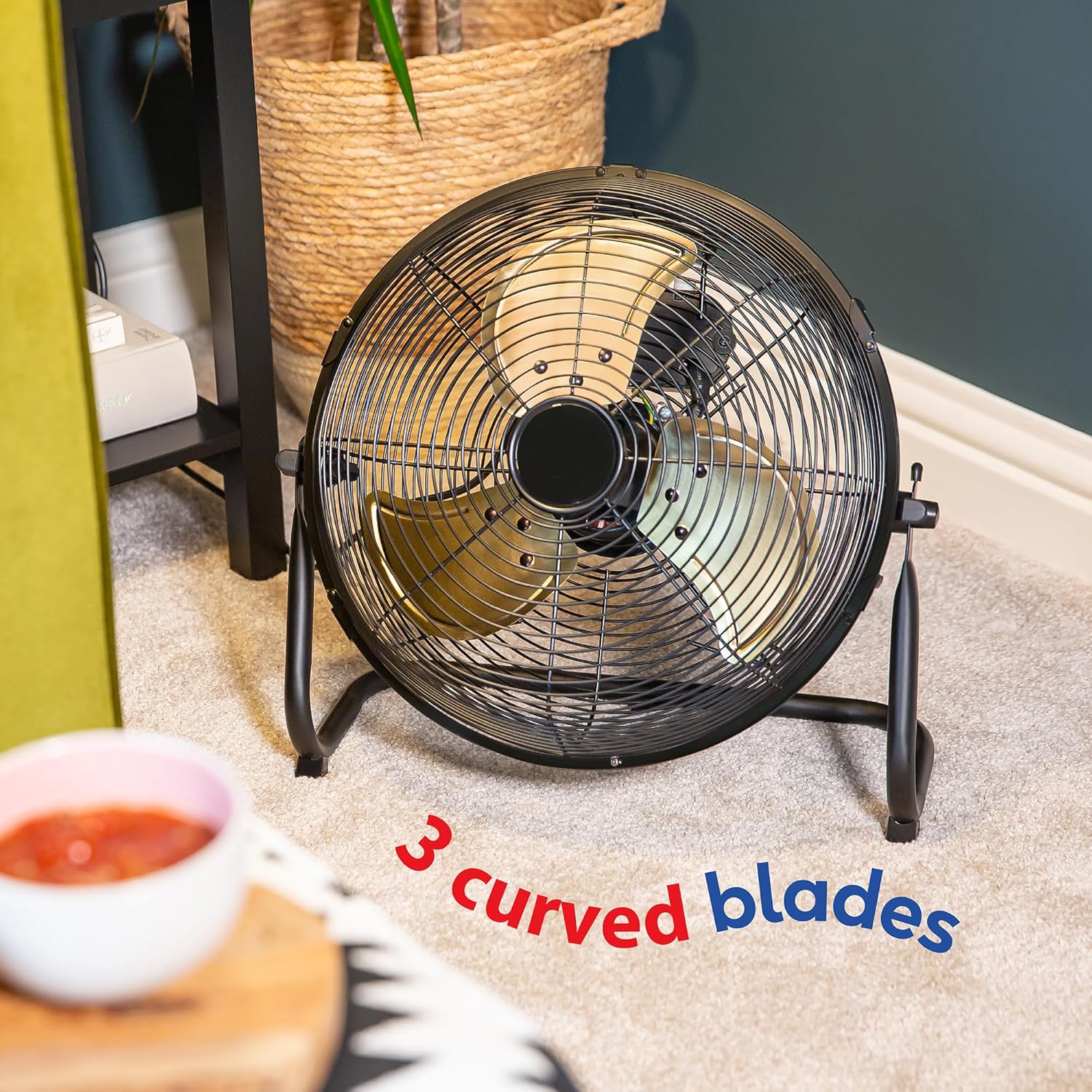 Thumbnail 3 de Russell Hobbs RHGF1221BG 12" High Velocity Floor Fan in Brushed Gold (3 speed settings, tilt)