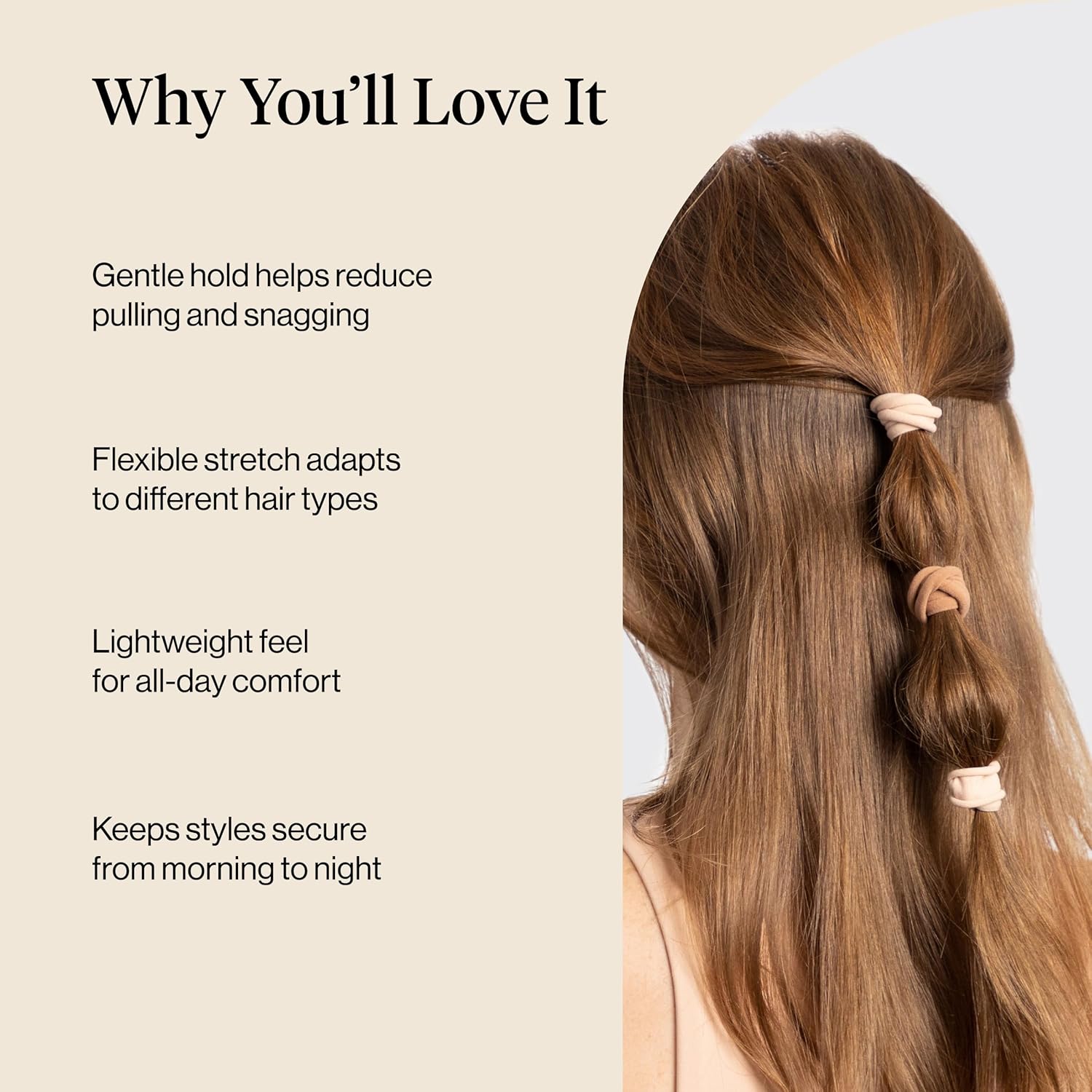 Detalle de Kitsch Lot de 20 élastiques à cheveux résistants – nylon doux, sans accroc, rose poudré