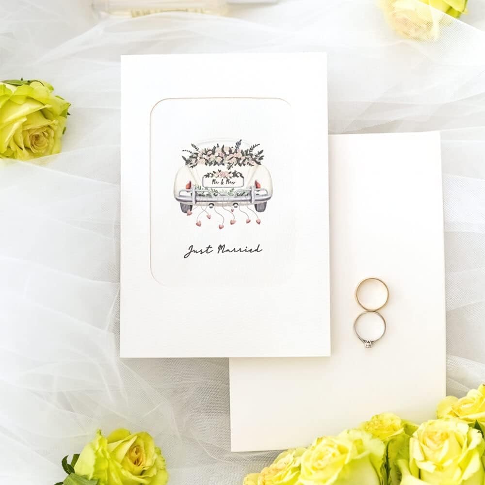 Detalle de papercrush® Pop-Up Karte Hochzeit „Just Married“ mit 3D-Effekt fürs Hochzeitsauto