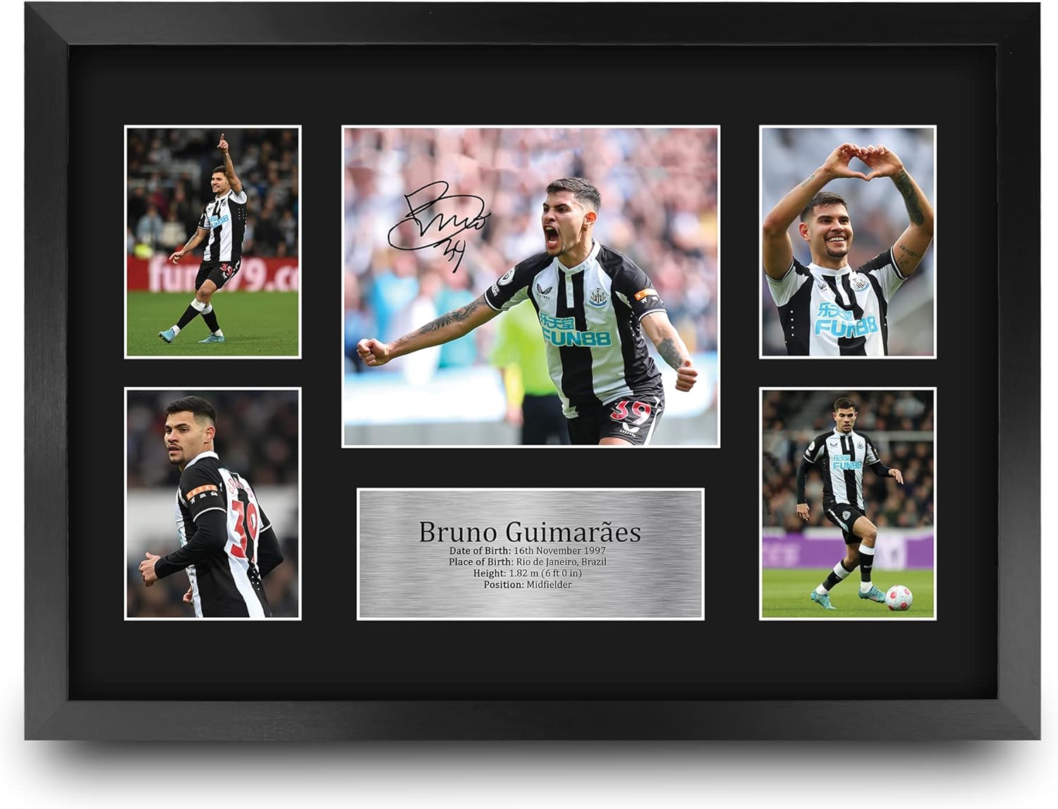 Thumbnail 4 de Bruno Guimaraes Newcastle United signed autograph A4 portrait picture print