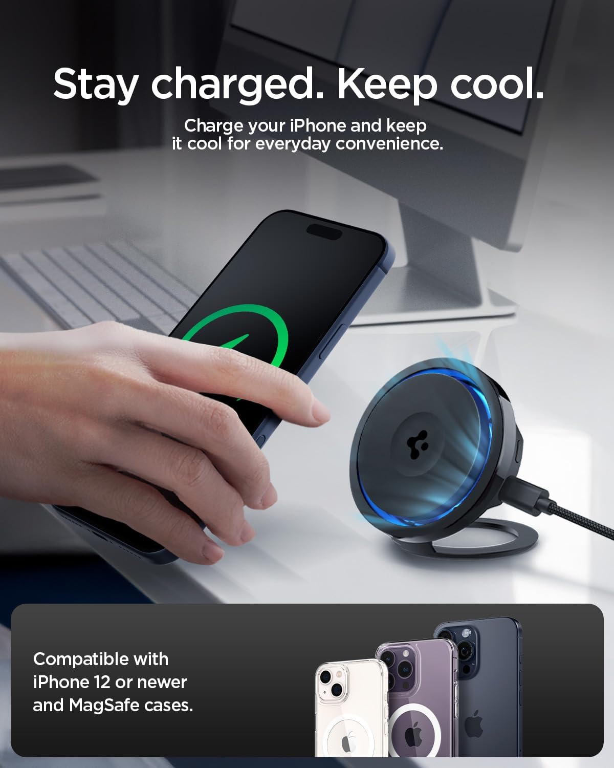 Thumbnail 1 de Spigen OneTap Pro3 CryoMax Qi2 15W : charge sans fil MagSafe rapide avec refroidissement