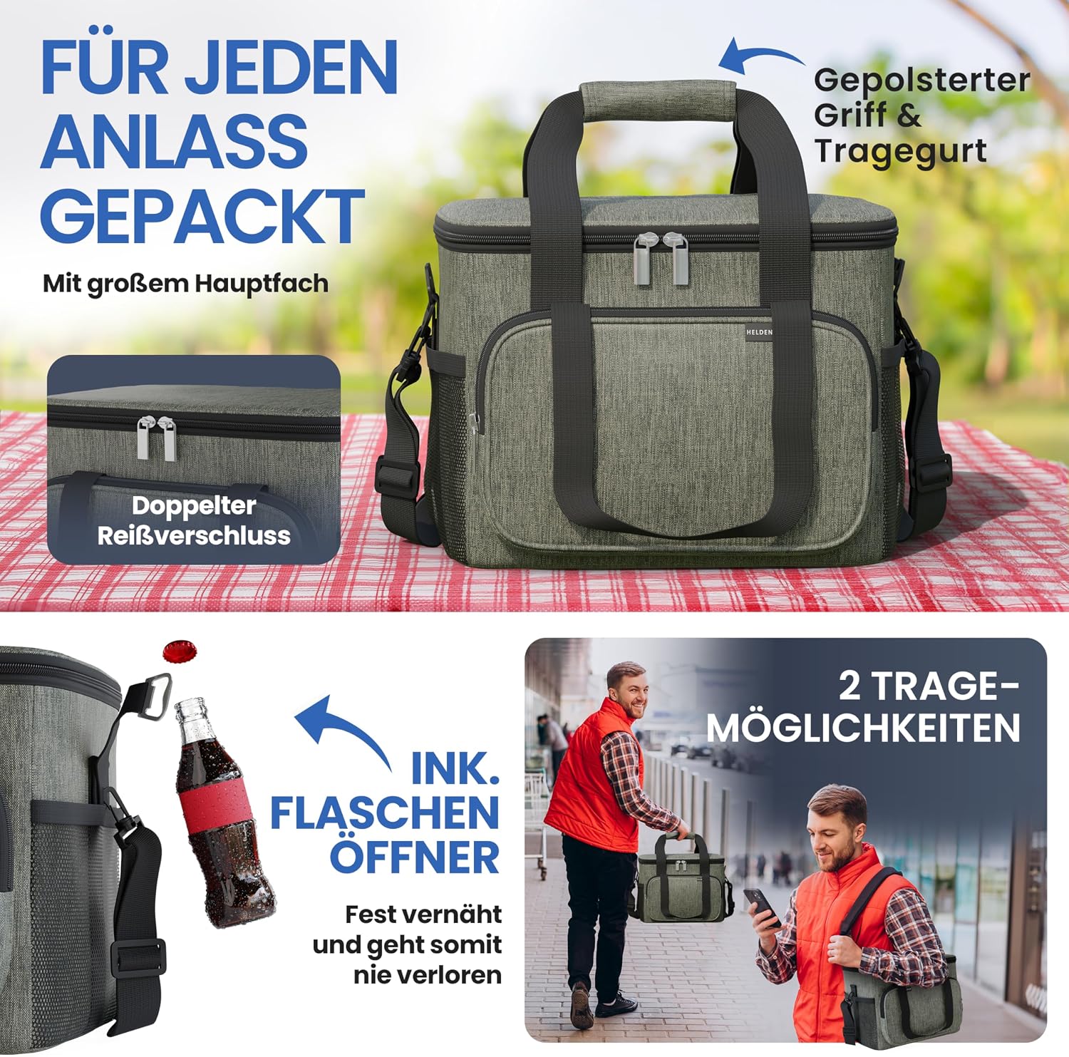 Thumbnail 3 de HELDENWERK® Kühltasche groß faltbar – 12h Kühlleistung, wasserdicht & auslaufsicher