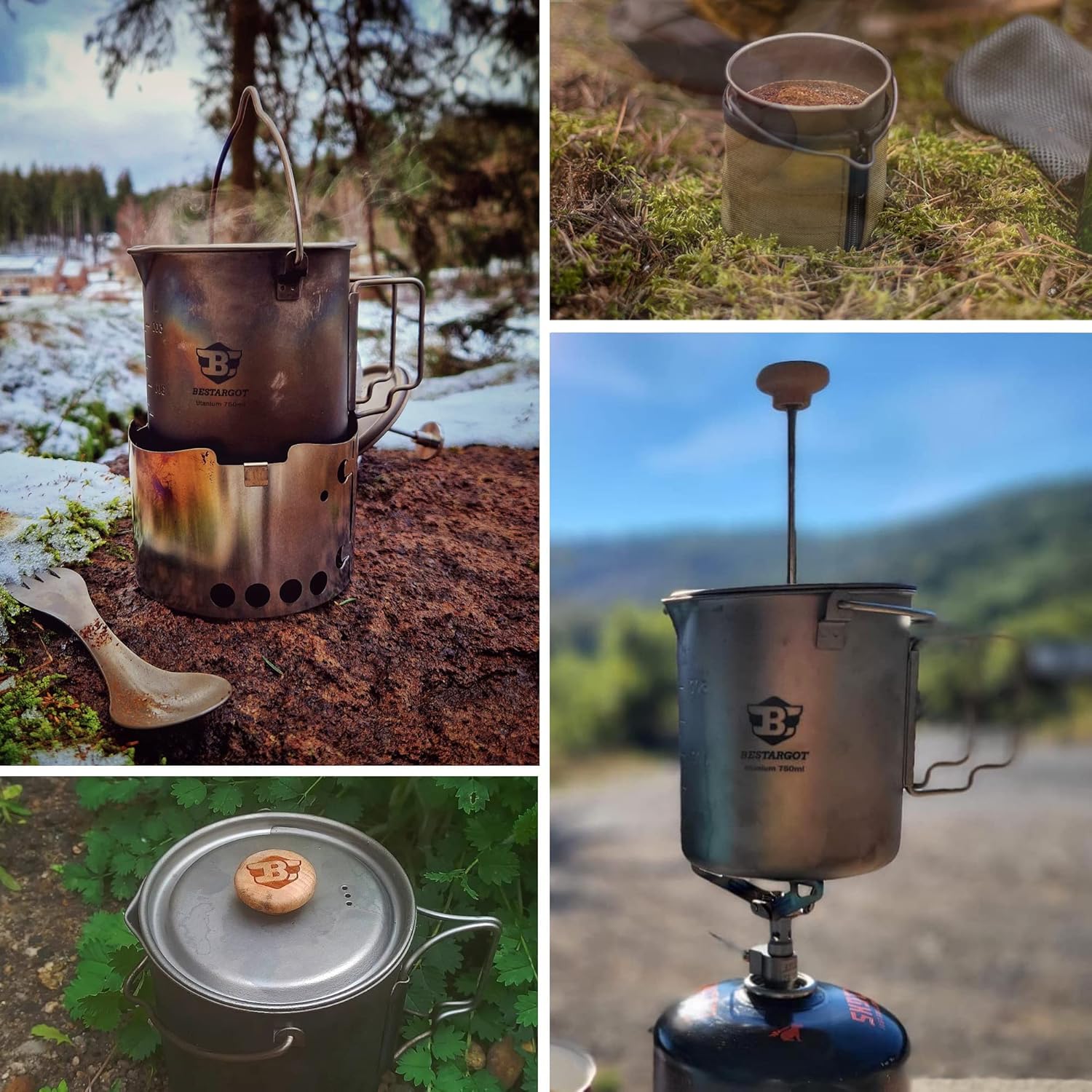 Thumbnail 4 de Bestargot Camping Titan Topf-Becher mit French Press (750 ml) – Outdoor-Kaffeekocher & Geschirr