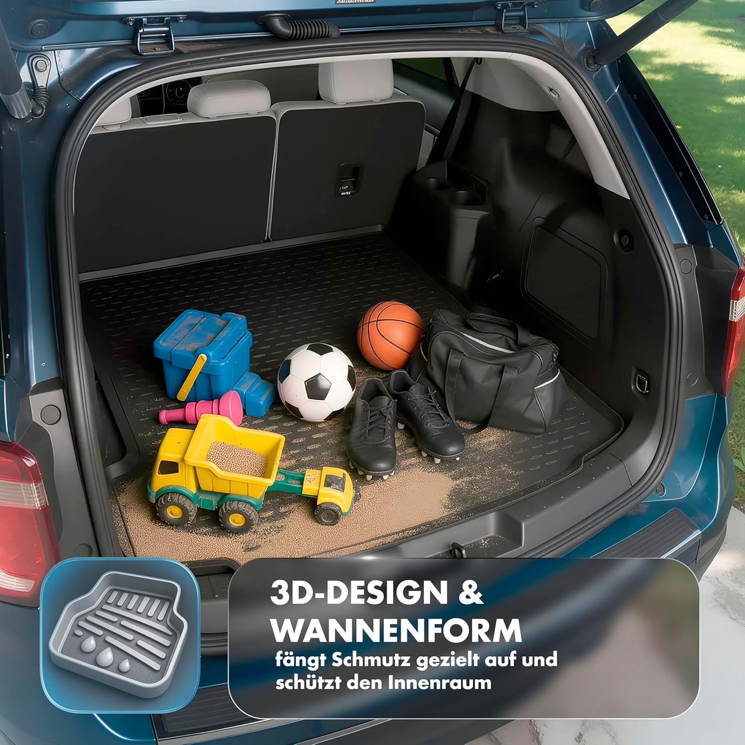 Thumbnail 4 de WALSER XTR Kofferraumwanne für Citroen C4 Cactus (09/2014–2018) – 100% passgenaue Antirutschmatte aus TPE