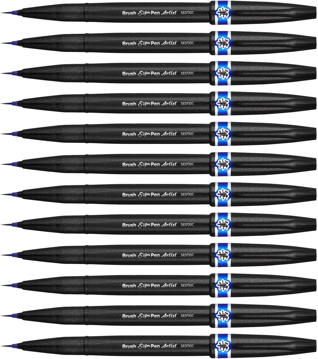Detalle de Pentel SESF30C-CX Brush Sign Pen Artist – blå penselpenna med extra fin spets