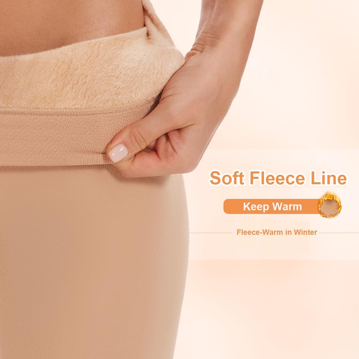 Detalle de DUCMODA winterthermopanty met fleecevoering en hoge tailleband
