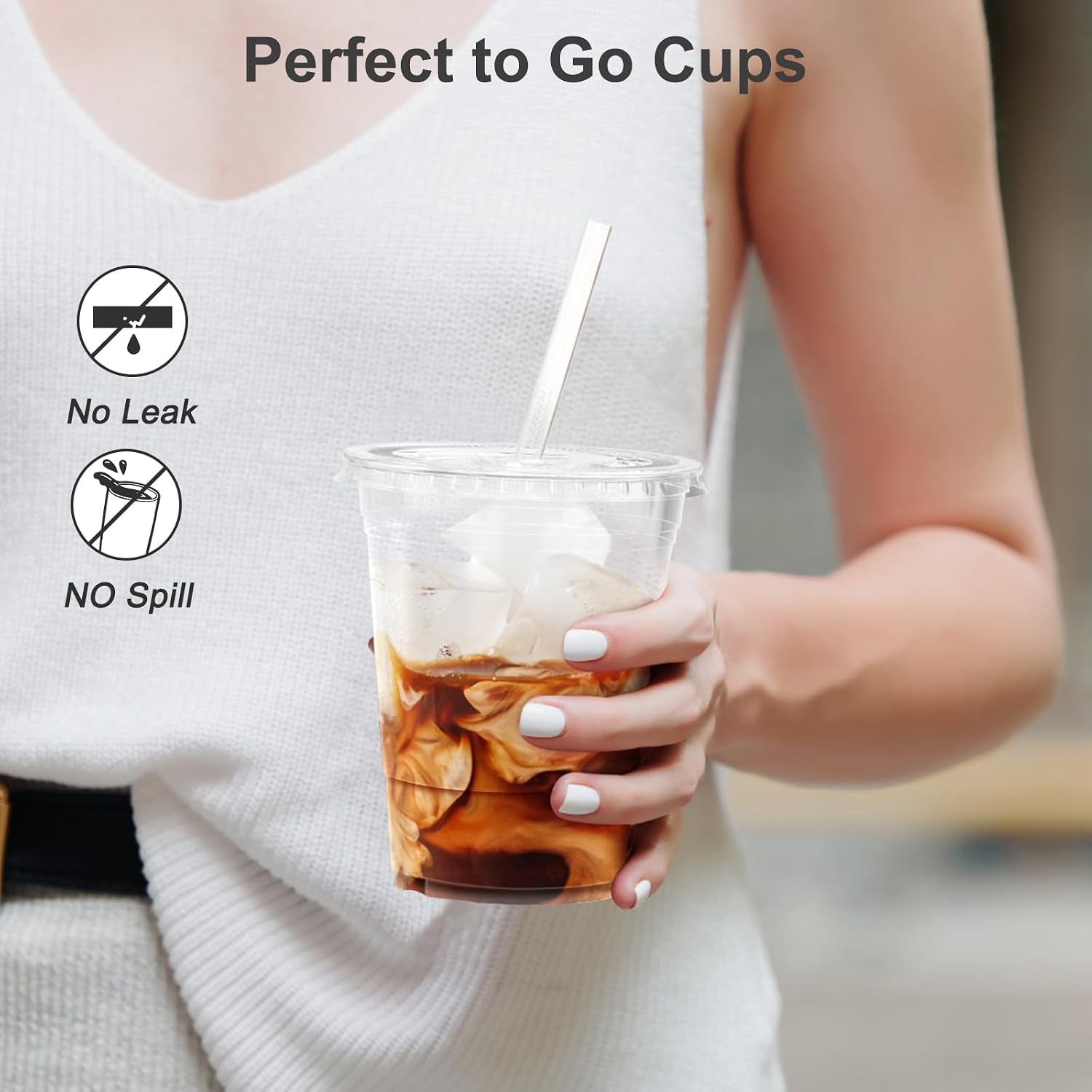 Detalle 2 de Dealusy 16 oz Clear Plastic Cups 100-Pack 🥤