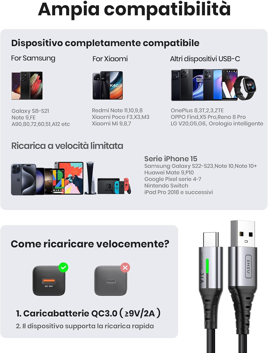 Thumbnail 4 de INIU Cavo USB Type-C 2m