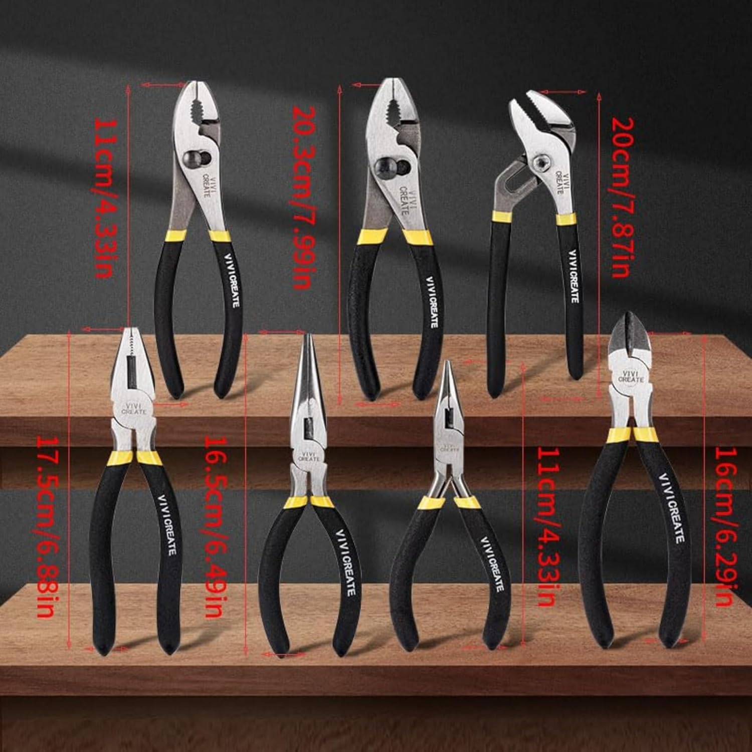 Detalle 2 de Vivicreate 7-Piece Pliers Set for Home Repair, DIY, and Auto Electrical Work