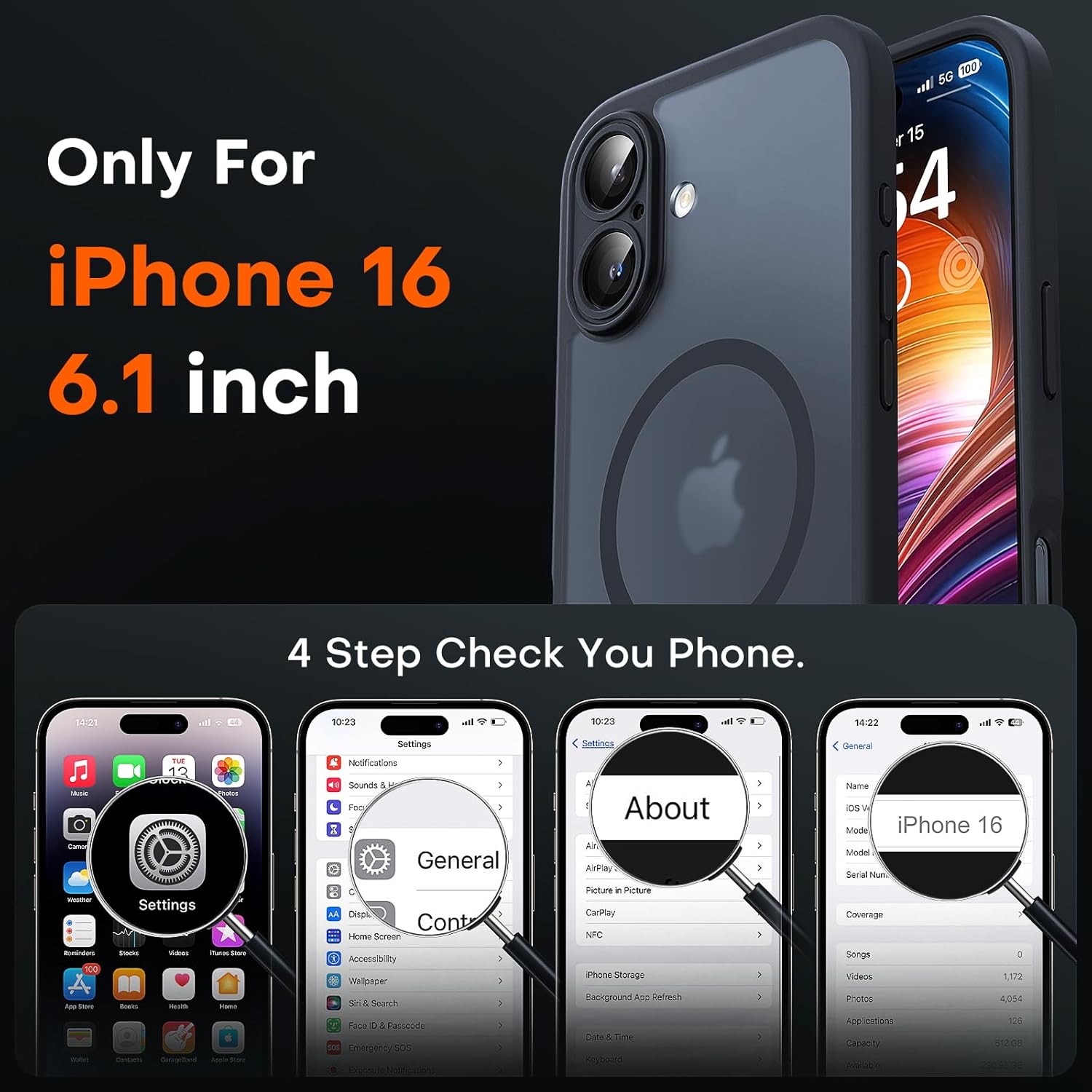 Thumbnail 1 de TOCOL Magnetic iPhone 16 6.1-inch MagSafe case — 14FT drop tested