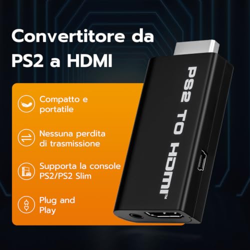 Detalle 2 de Mcbazel adattatore PS2-HDMI con uscita audio da 3,5 mm