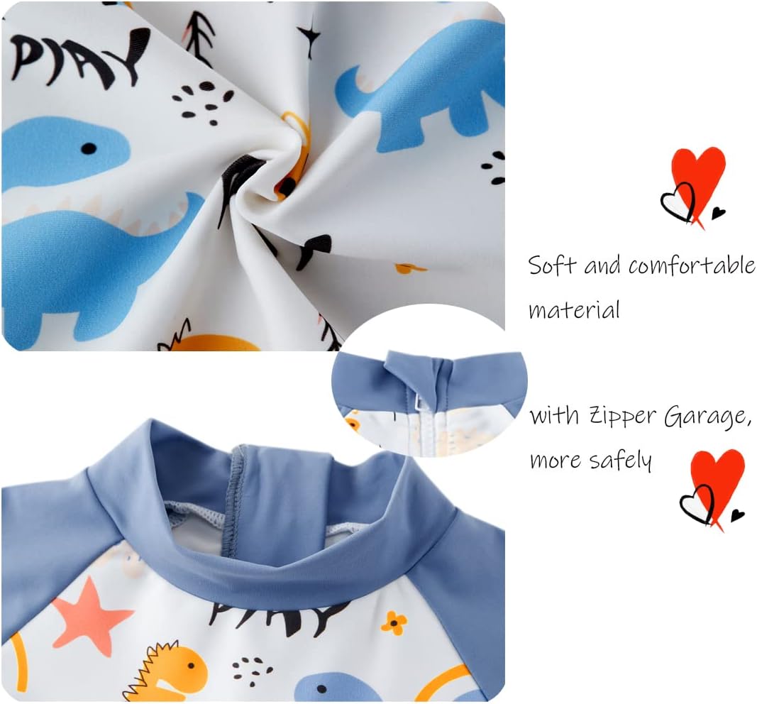 Detalle 2 de UMELOK Baby Boys Swimwear UPF 50+ All-in-One with Sun Hat
