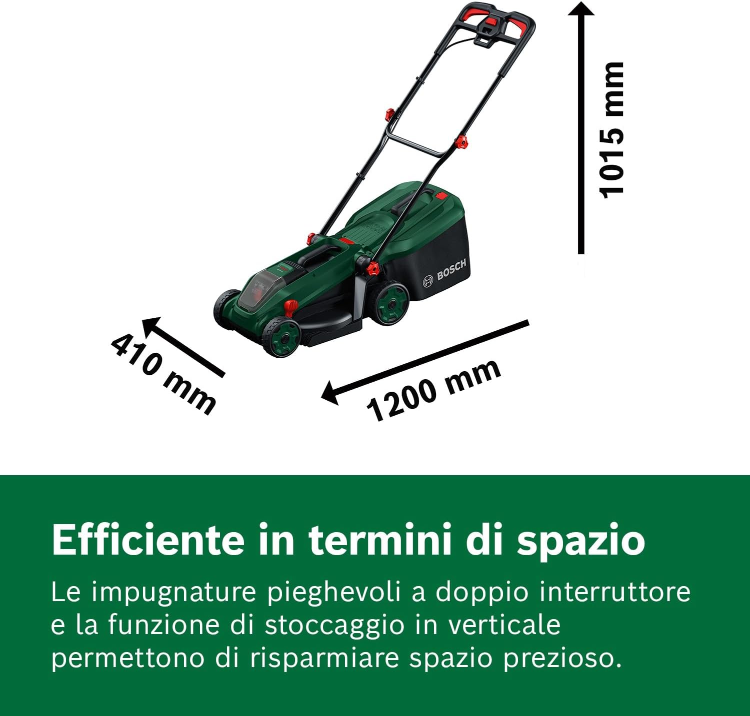 Detalle 2 de Bosch ROTAK18V-34 rasaerba a batteria 18V con lama 34 cm e sacco da 35 L