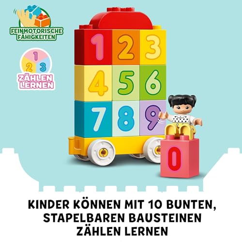 Detalle de LEGO DUPLO Zahlenzug – Zählen lernen (10954) – Lernspielzeug für Kleinkinder ab 18 Monaten