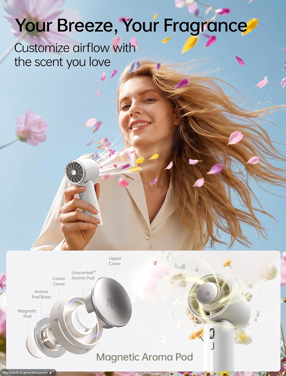 Thumbnail 2 de JISULIFE Pro1 Mini Handheld Fan with Aroma Pod: Next‑Gen Cooling for Travel and Everyday Use