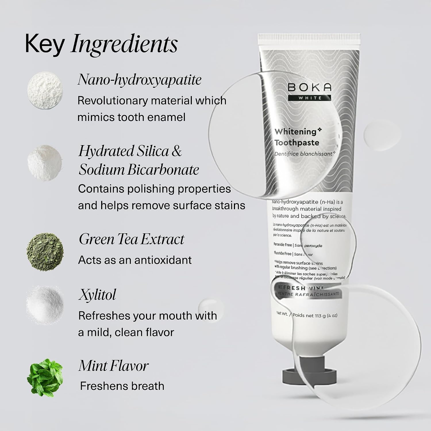 Detalle 2 de Boka Toothpaste Nano Hydroxyapatite for Sensitive Teeth, 4 oz