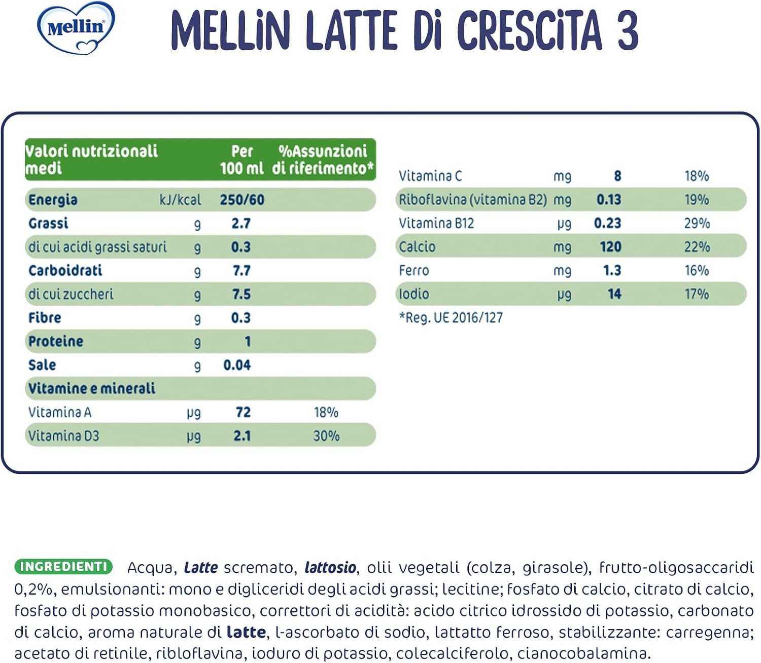 Detalle 2 de Mellin 3 Latte di Crescita liquido 6x1L: valutazione d'acquisto