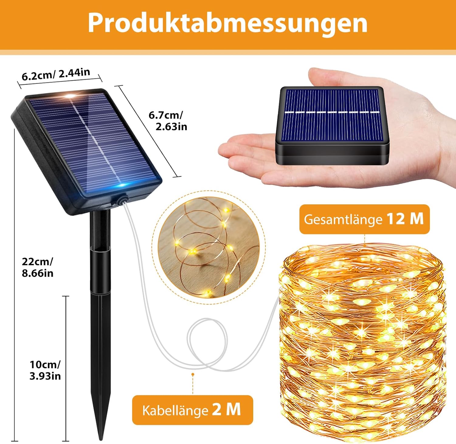 Thumbnail 5 de Peasur Solar Lichterkette 3x12 m mit LED