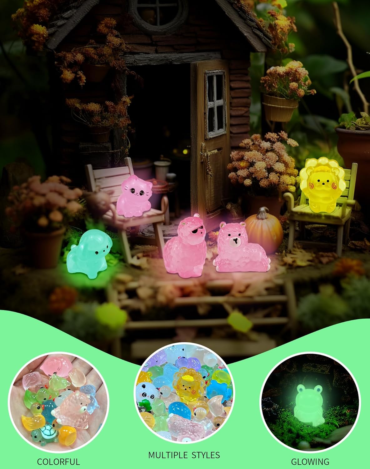 Thumbnail 2 de ePicsoa 102PCS Mini Resin Animals – 50 Styles with Glow in the Dark