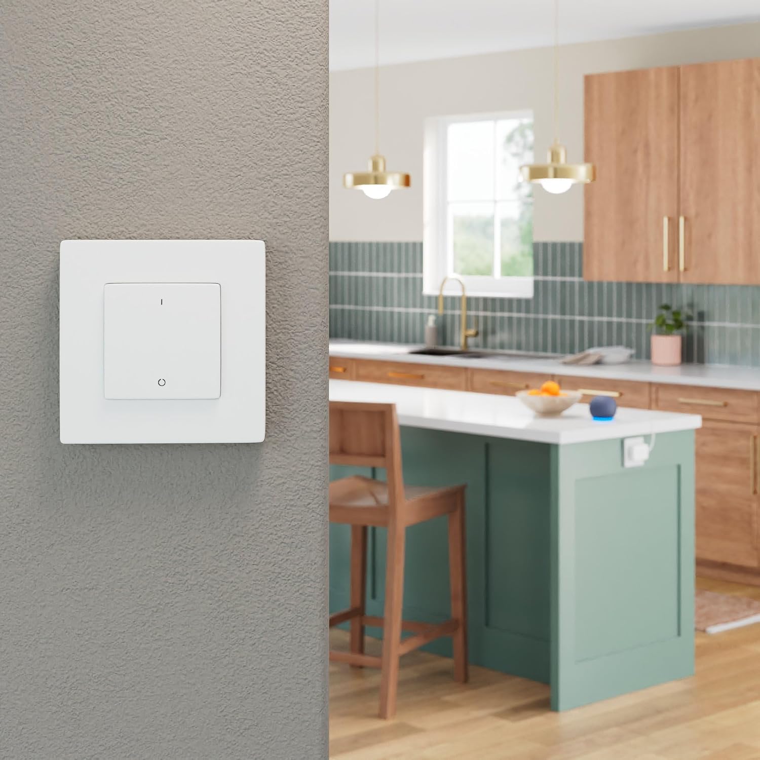 Detalle de Amazon Basics Smarter Schalter – 1-Wege,Alexa-kompatibel, kein Hub erforderlich
