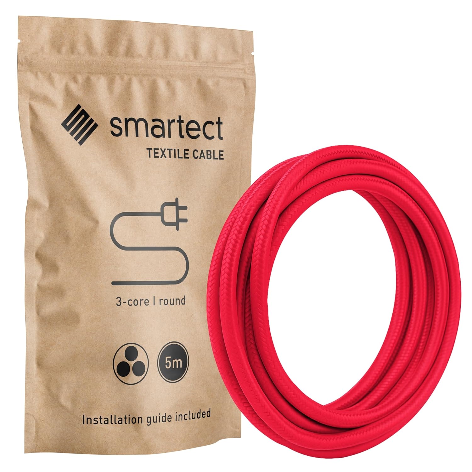 Detalle de smartect Textilkabel Vintage Lampenkabel 5 m