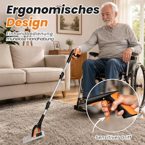 Detalle de bemece 91cm Greifzange für Senioren mit Magnet, faltbar & 360° Drehbar