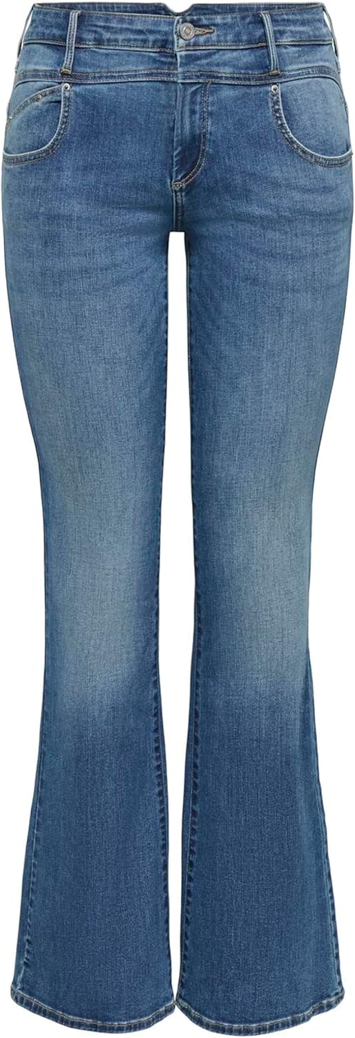 Detalle de Only Onlblush Mid Waist Flared Cut Det DNM Femme
