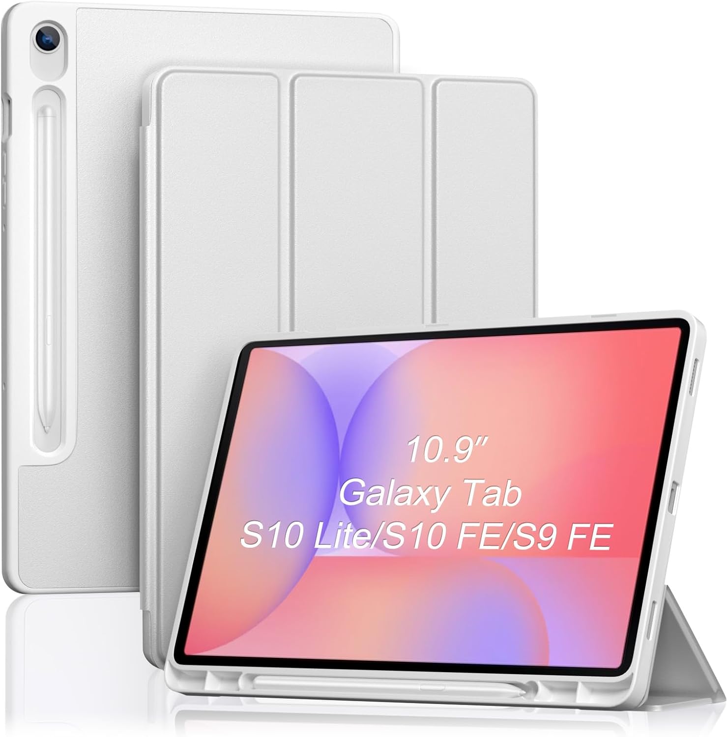 Detalle de ProCase Smart Case for Galaxy Tab S10 Lite/S10 FE/S9 FE 10.9-Inch – Silver