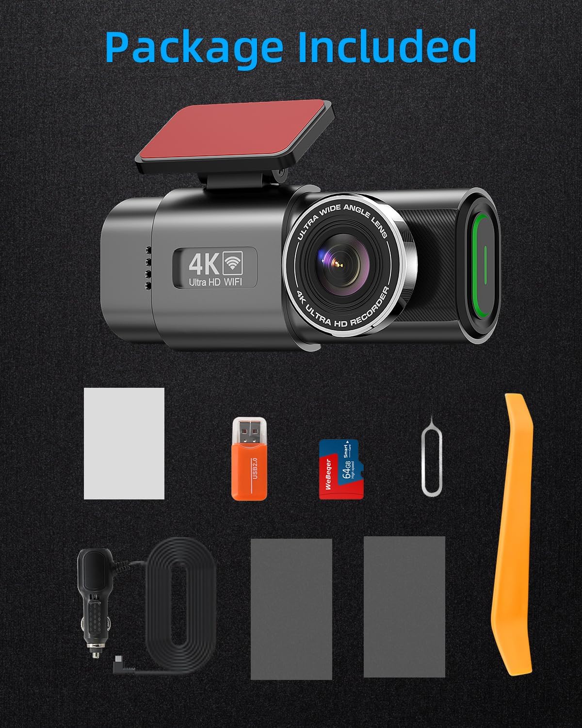Thumbnail 5 de Caméra Dashcam 4K avec WiFi et vision nocturne