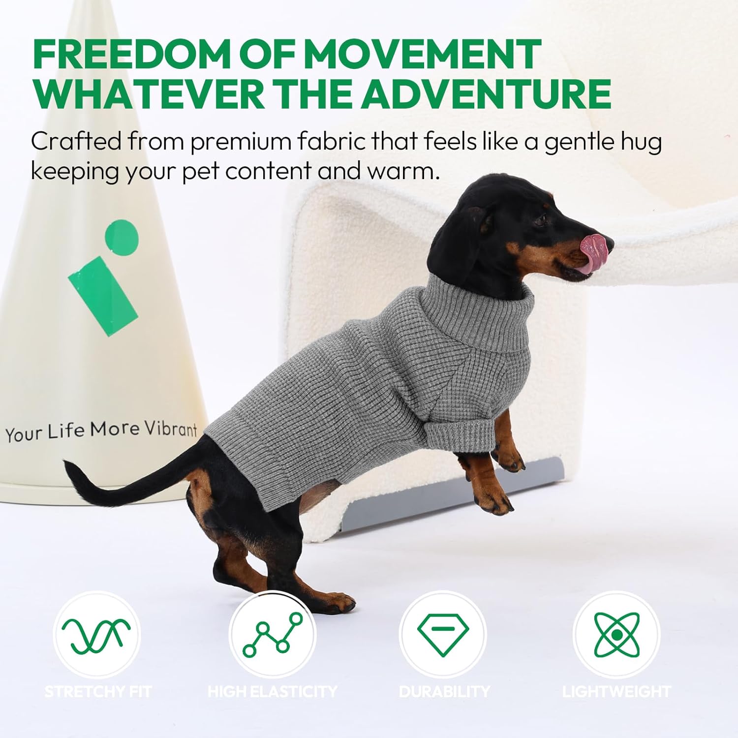 Thumbnail 1 de KONVINIT Hundepullover Winter Warmer – Weicher Rollkragenpullover für kleine bis große Hunde