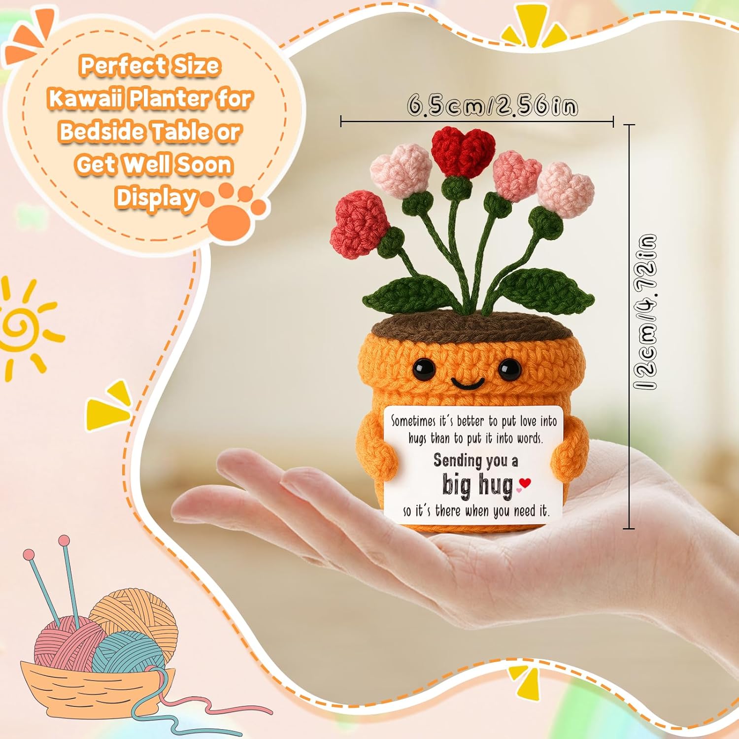 Detalle 2 de Crochet Flower Big Hug Keepsake for Get-Well, Sympathy, and Friendship Gifts