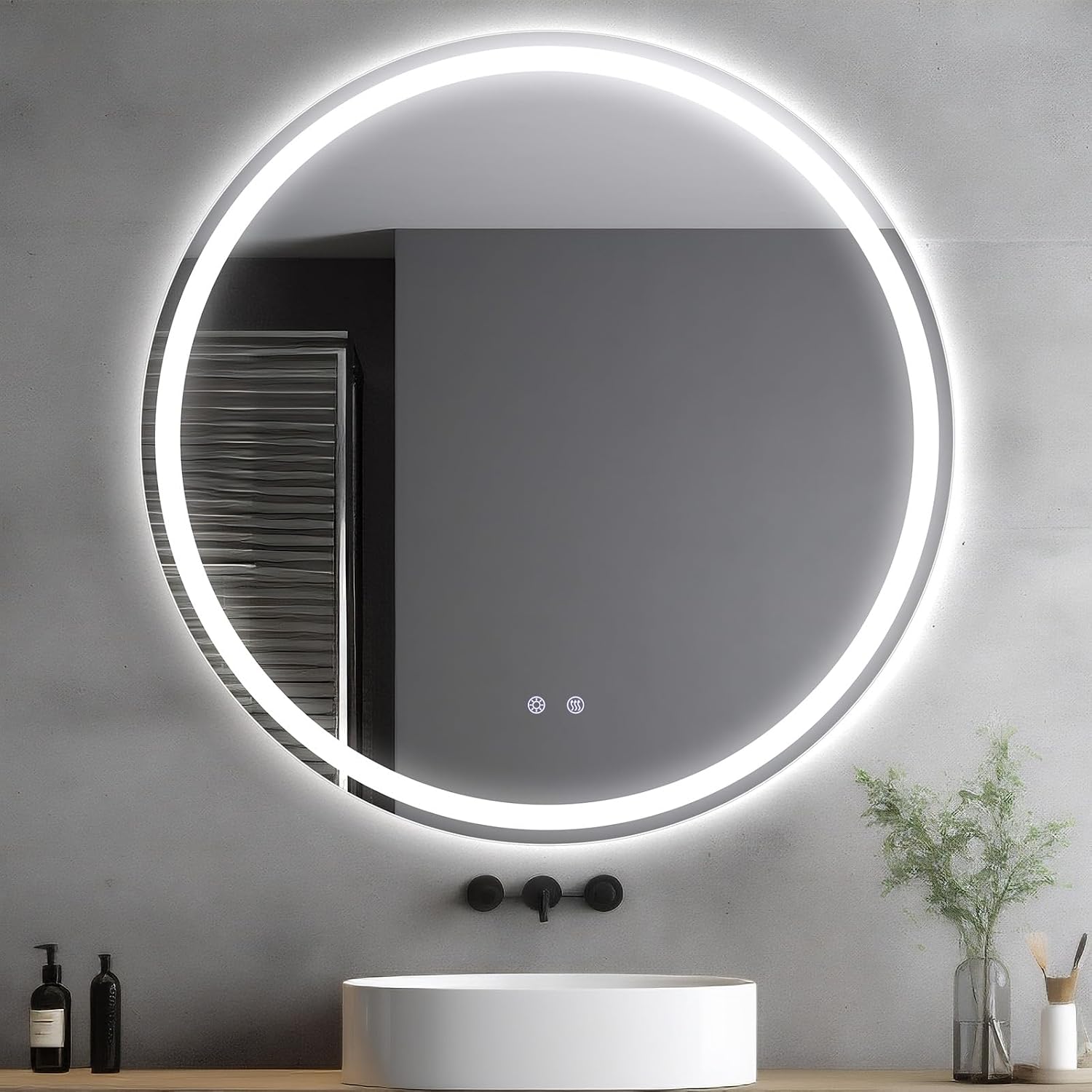 Detalle de Clevich Specchio da Bagno LED Rotondo 60 cm con luci dimmerabili đŞ