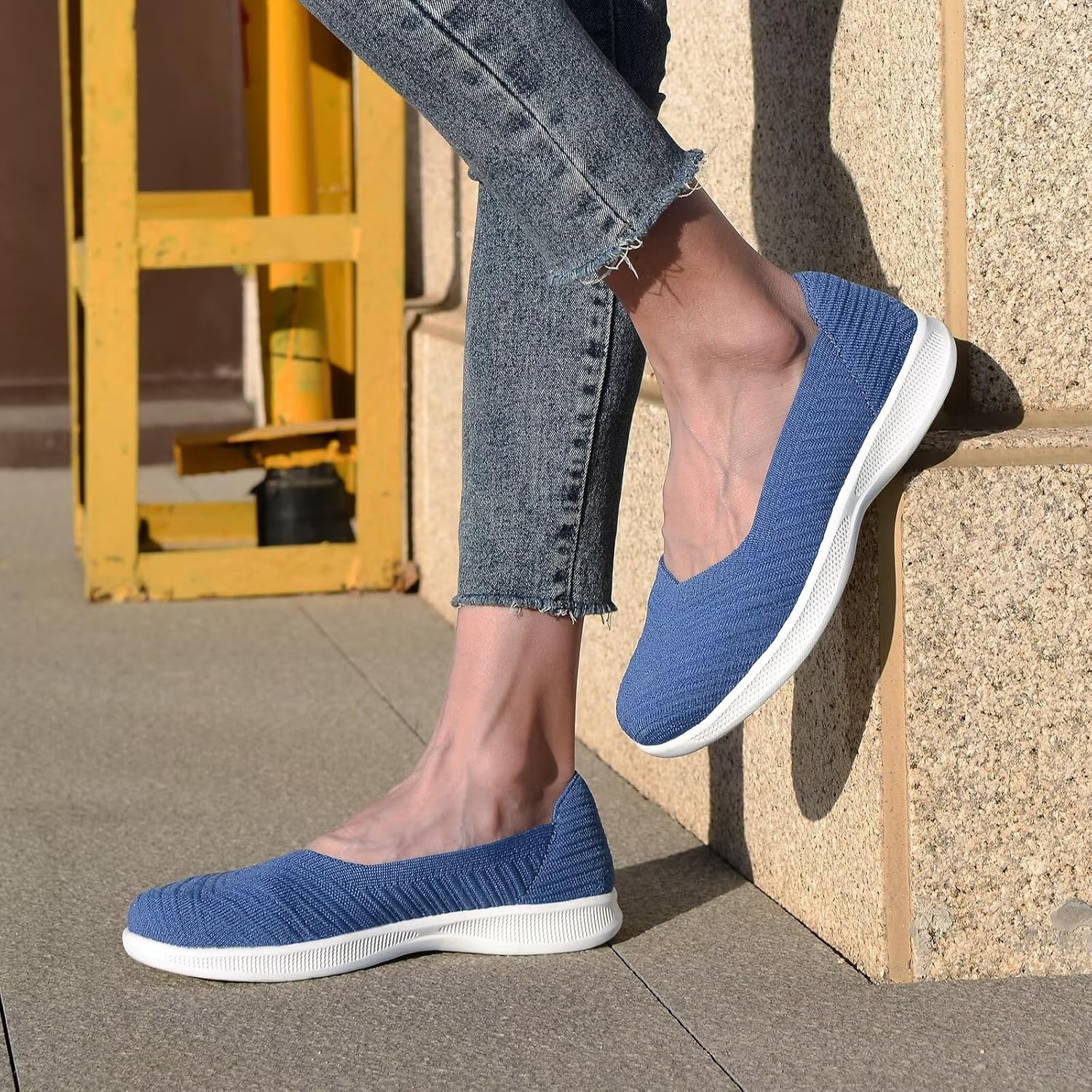 Detalle de Konhill Damen Loafers – Bequeme flache Slip-on Ballerinas für Alltag und Freizeit