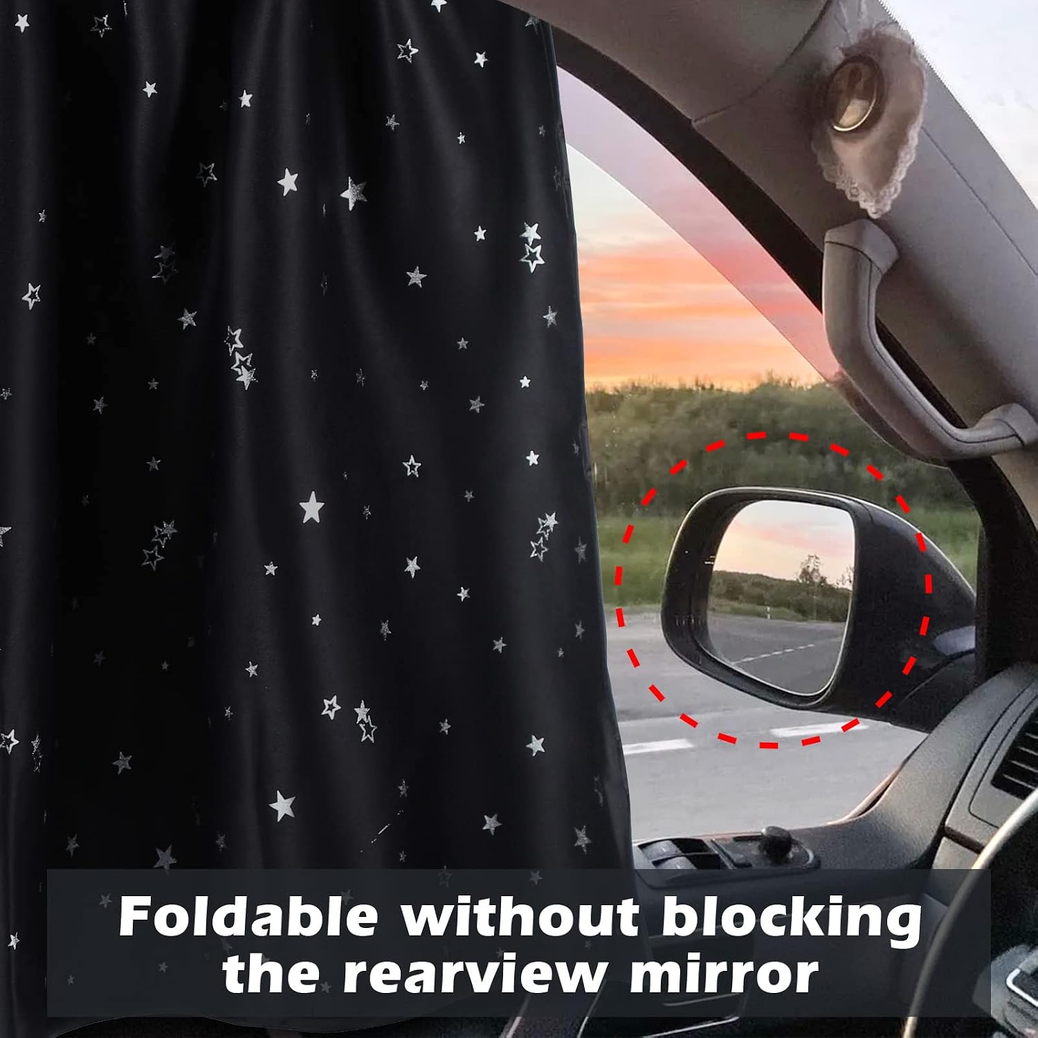 Detalle 2 de ZATOOTO Sonnenschutz Auto Vorhang - Magnetischer Sichtschutz für Fenster incl. 2 Stück, 100×50 cm, Schwarz