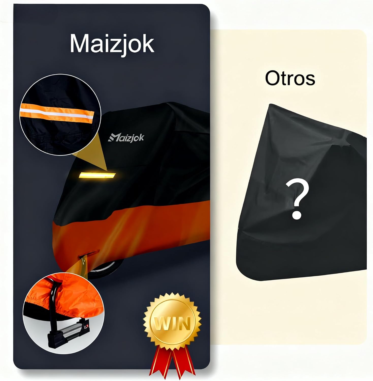 Thumbnail 3 de Maizjok Funda Moto Impermeable 245x105x125 cm