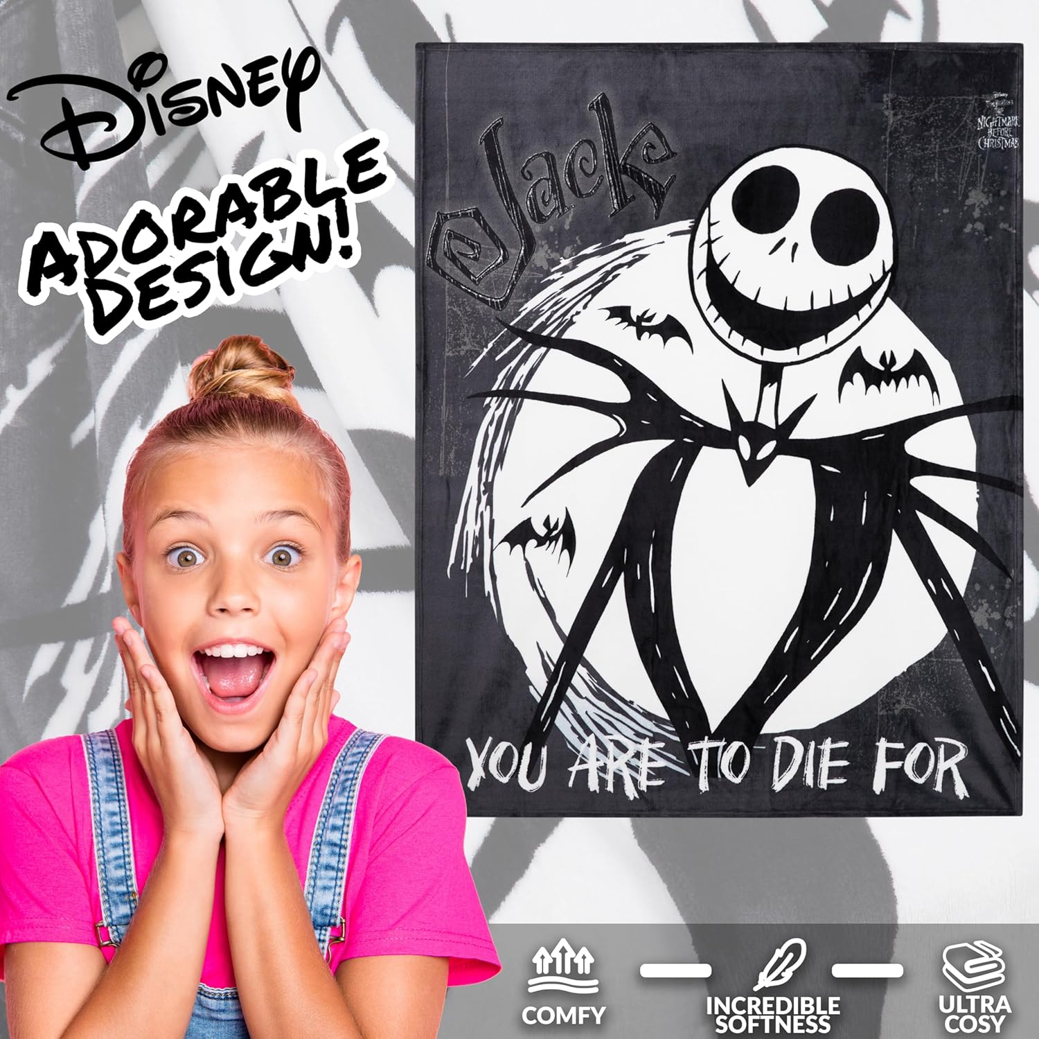 Thumbnail 2 de Disney The Nightmare Before Christmas Manta Polar Suave 🖤