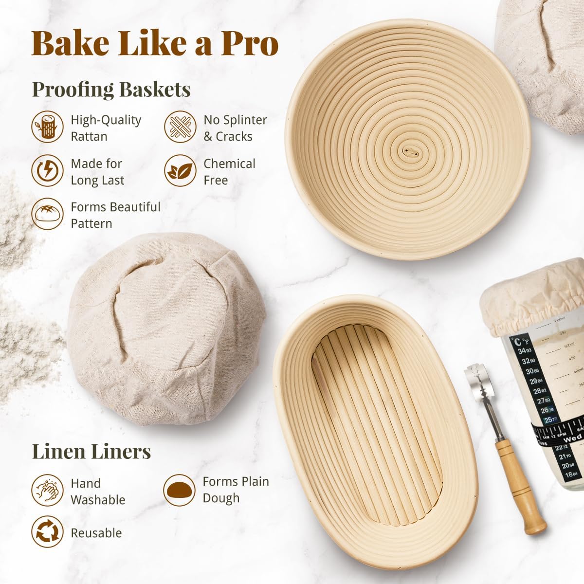 Detalle 2 de BAVIFY Sourdough Starter Kit 10" 🍞
