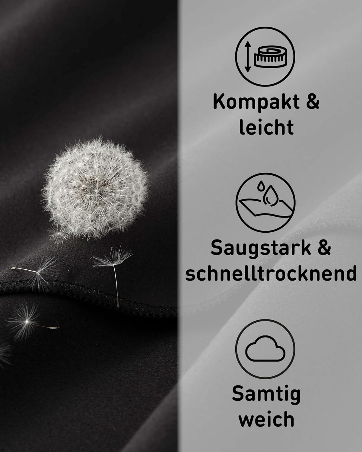 Detalle 2 de Fit-Flip Mikrofaser Handtuch kompakt 60×120 cm