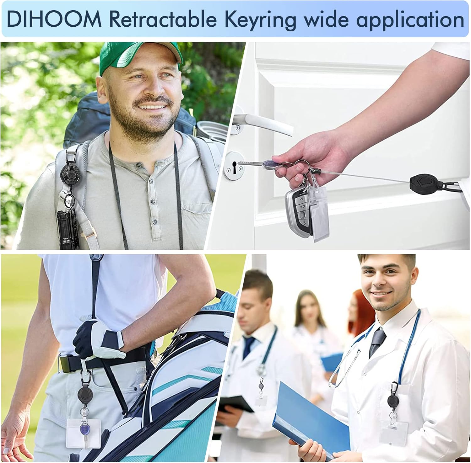 Thumbnail 6 de DIHOOM Retractable Keyring 31.8" steel cord