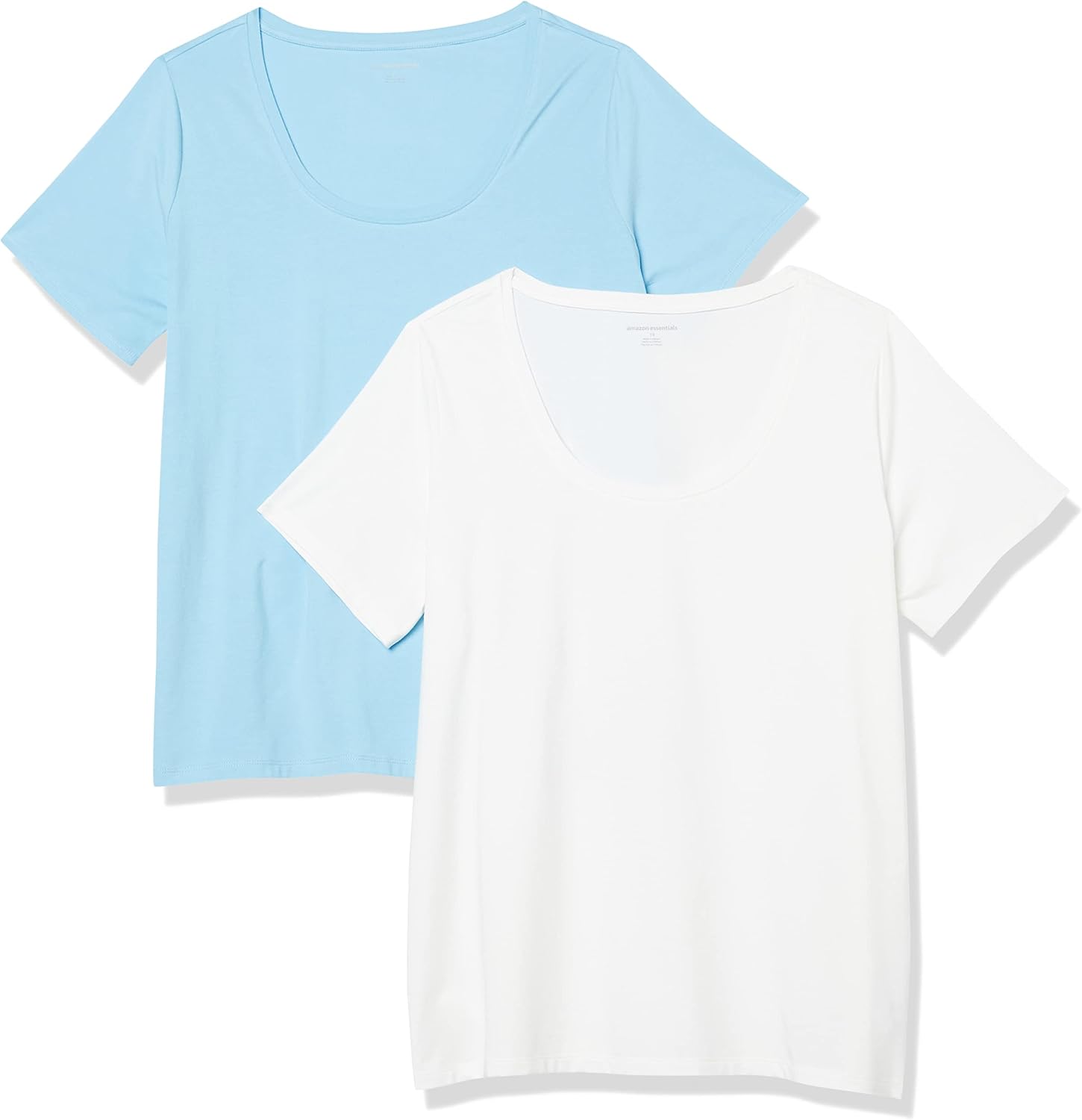 Thumbnail 6 de Amazon Essentials Damen Regular-Fit Kurzarm-T-Shirt mit U-Ausschnitt, Baumwoll-Modal-Mischung – 2er-Pack (in Übergröße)