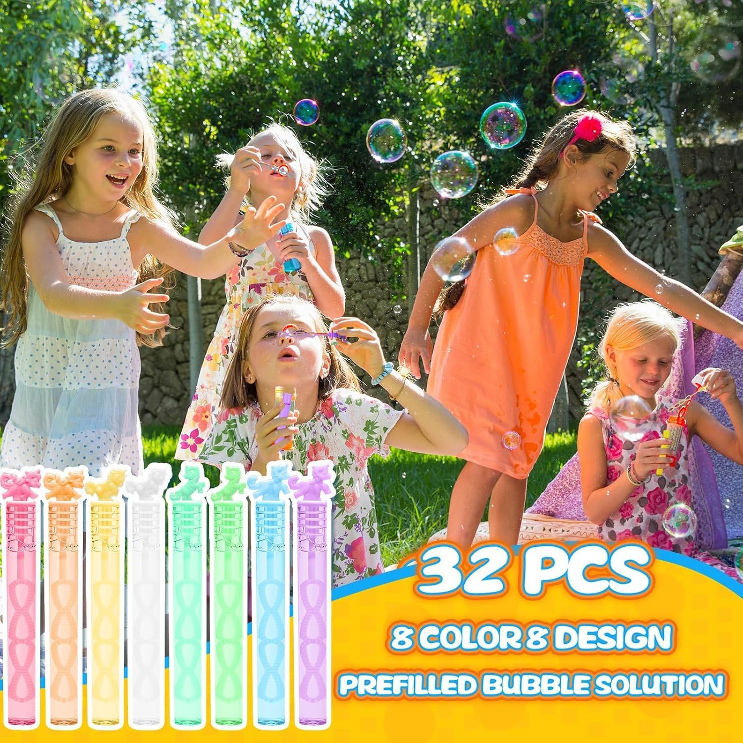Detalle 2 de Cawiew Pastel Unicorn Mini Bubble Wands, 32-Piece Party Favor Set