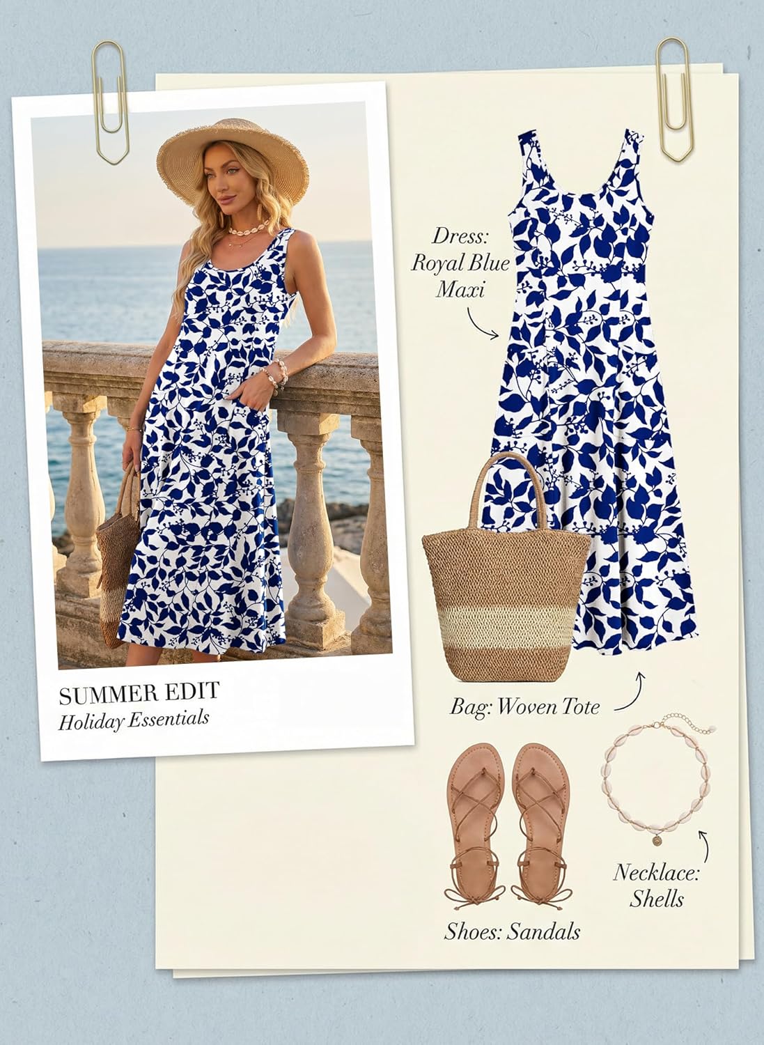 Detalle de Robe longue femme été sans manches A-coupe décontractée avec poche – AUSELILY