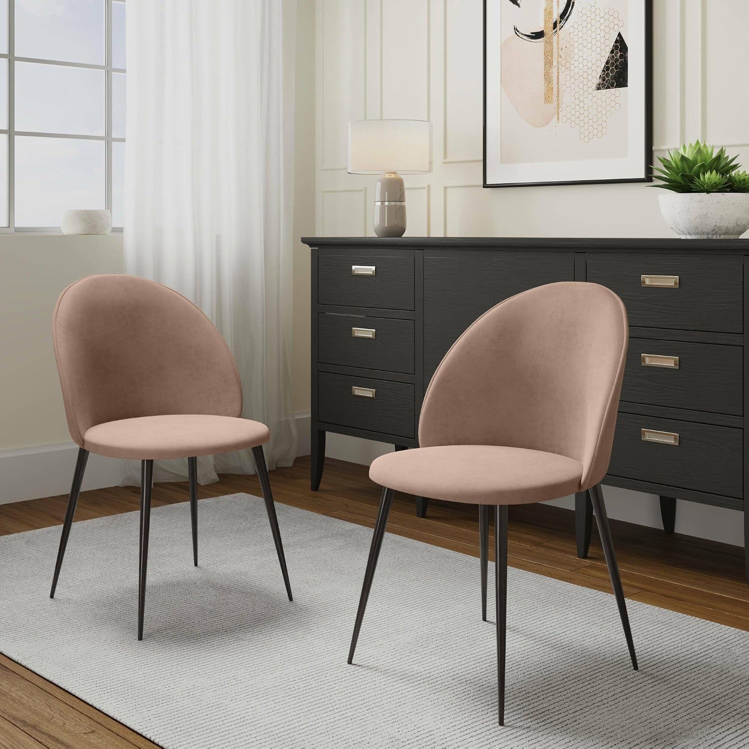 Detalle de Dmora Stinson sedia 51x54x82 cm grigio tortora