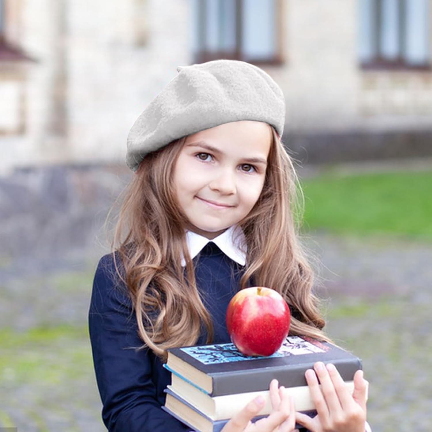 Thumbnail 3 de Winmany Toddler Girls Beret Hat in Wool – solid colour French beret for autumn and winter