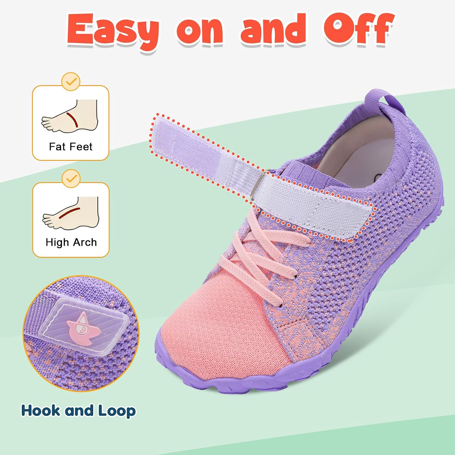 Detalle de LeIsfIt Kids Barefoot Shoes with Wide Toe Box